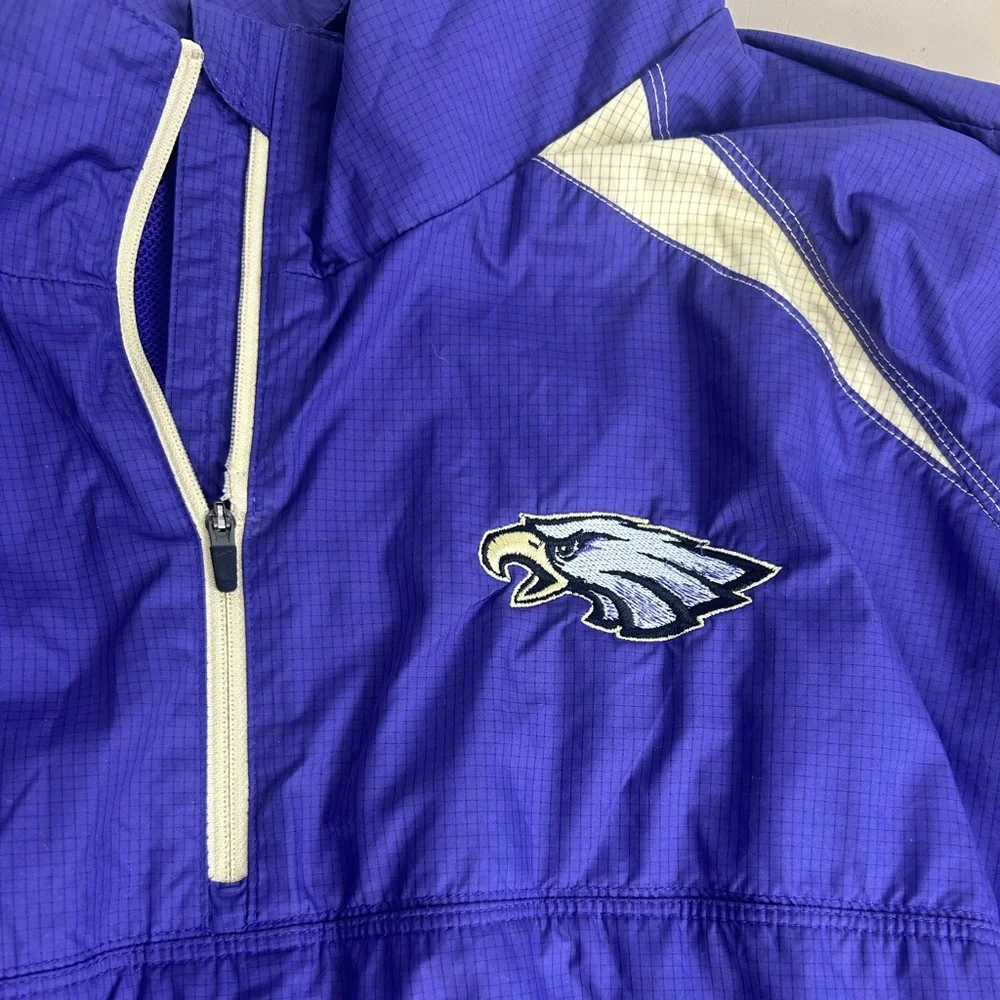 Nike Men's XXL Philadelphia Eagles Storm Fit Purple Windbreaker Jacket READ FLAW